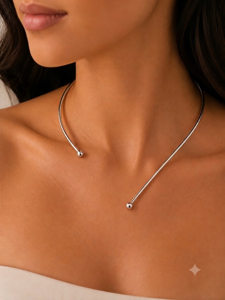 Choker Aro Basic Ròdio Branco
