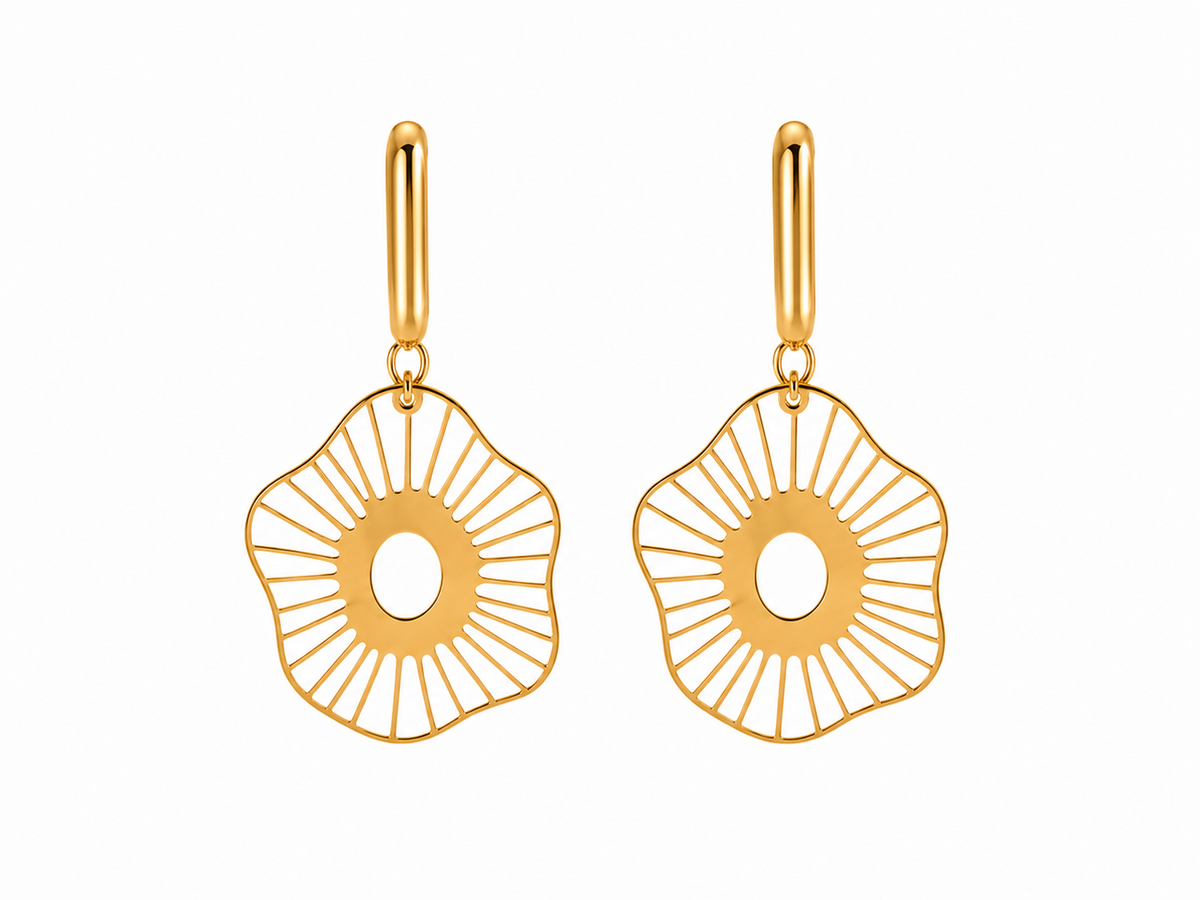 Brinco Dália Ouro 18k
