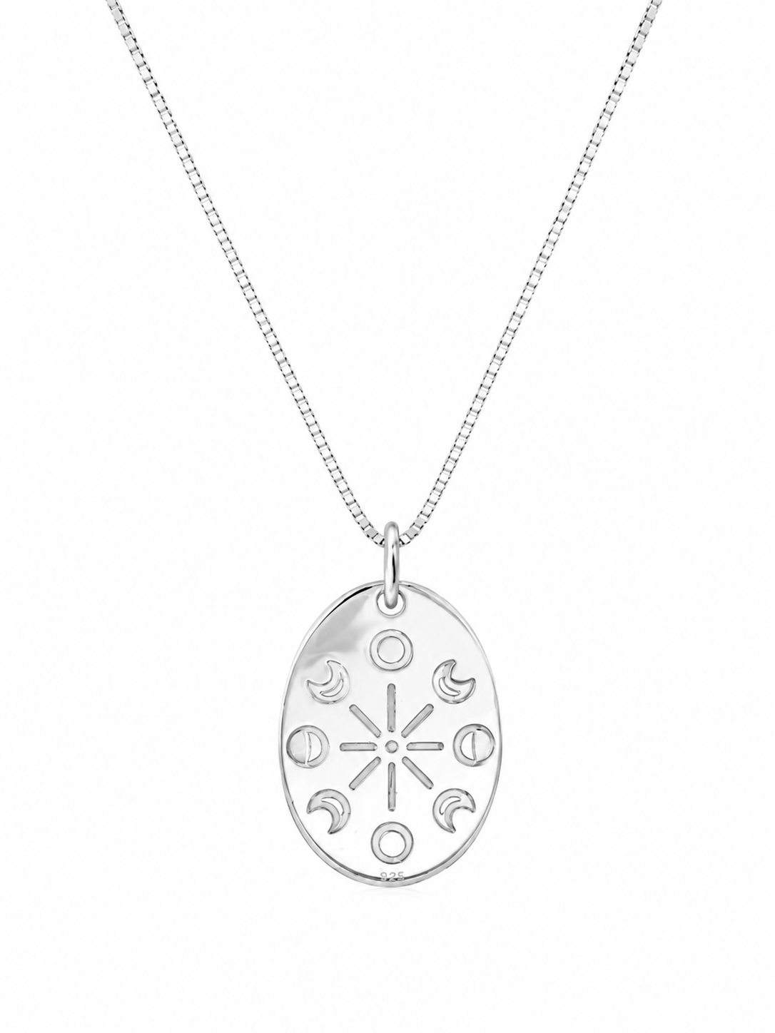 Colar Medalha Constelação Oval Prata 925