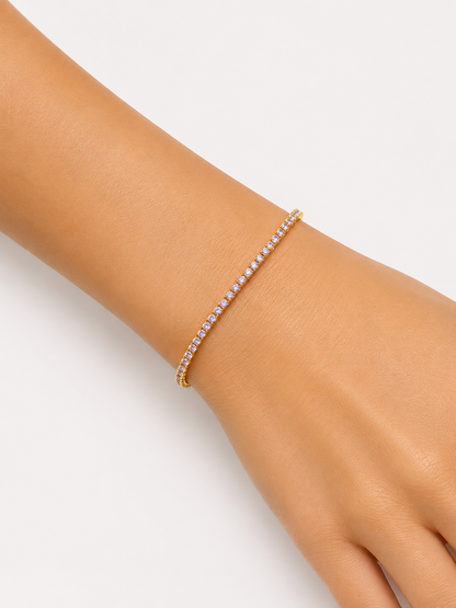 Pulseira Riviera Lilás 2mm Ouro 18k