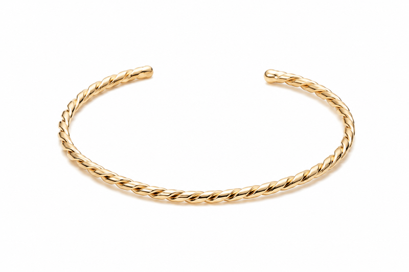 Bracelete Trabalhado Torcido Ouro 18k
