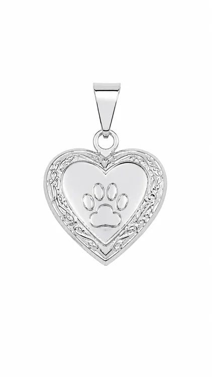 Pingente Relicário Pet Love Ródio Branco