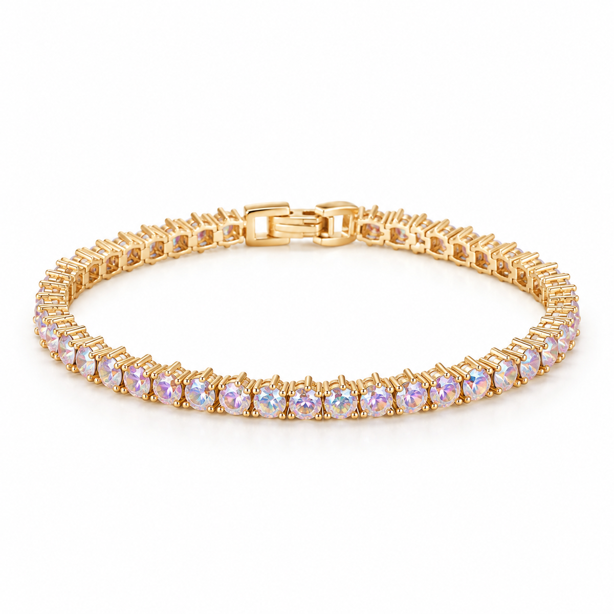 Pulseira Riviera Três Pontas Furta-Cor Ouro 18k