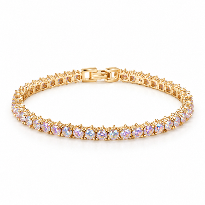 Pulseira Riviera Três Pontas Furta-Cor Ouro 18k