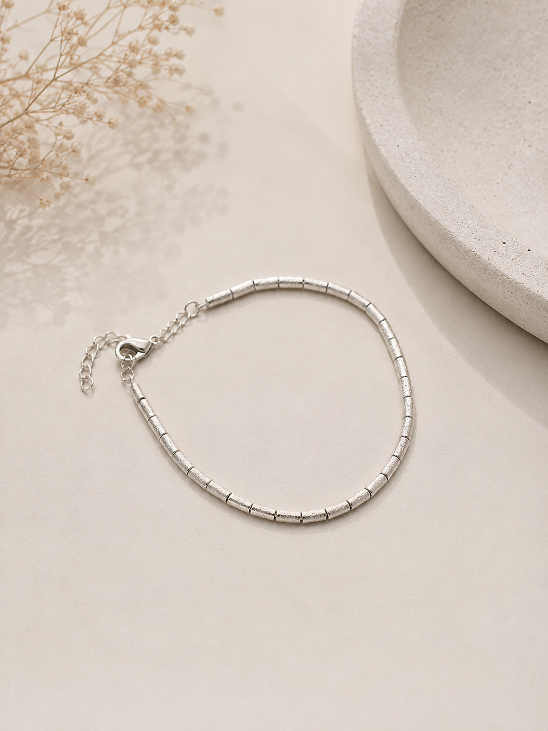 Pulseira Canutilho Ródio Branco
