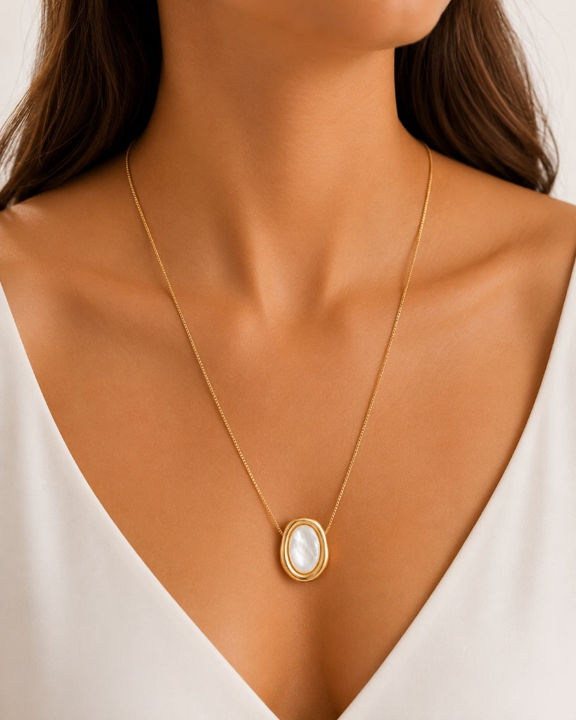 Colar Madre Pérola Ouro 18k
