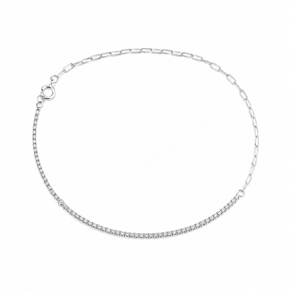 Tornozeleira Mix Riviera e Cartier Prata 925