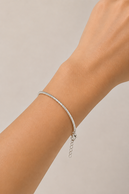 Pulseira Canutilho Ródio Branco