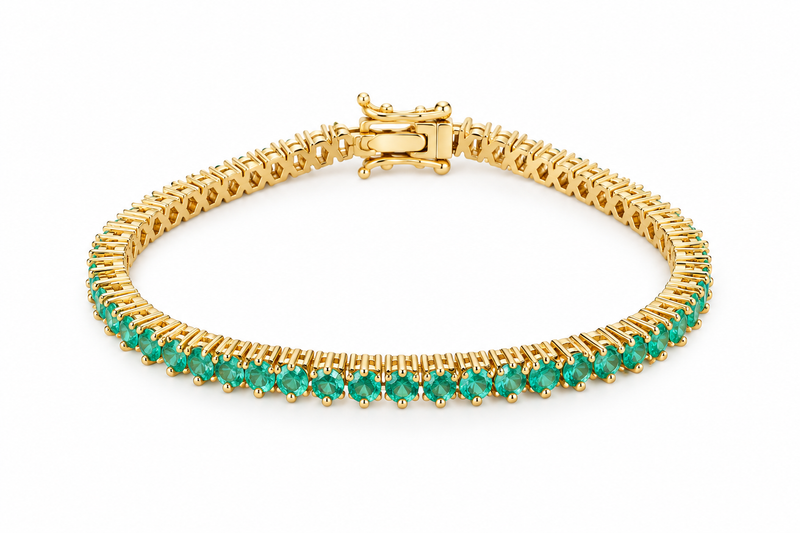 Pulseira Riviera Três Pontas Turquesa Ouro 18k