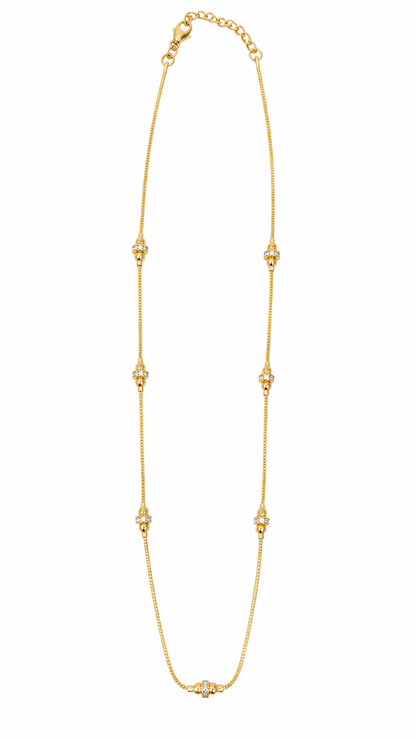 Colar Veneziana com Zircônia Ouro 18k
