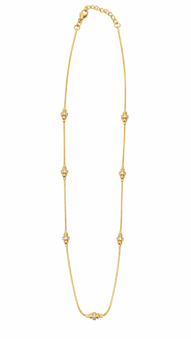 Colar Veneziana com Zircônia Ouro 18k