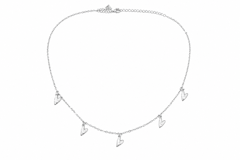 Choker Cartier Coração Esticado Ródio Branco