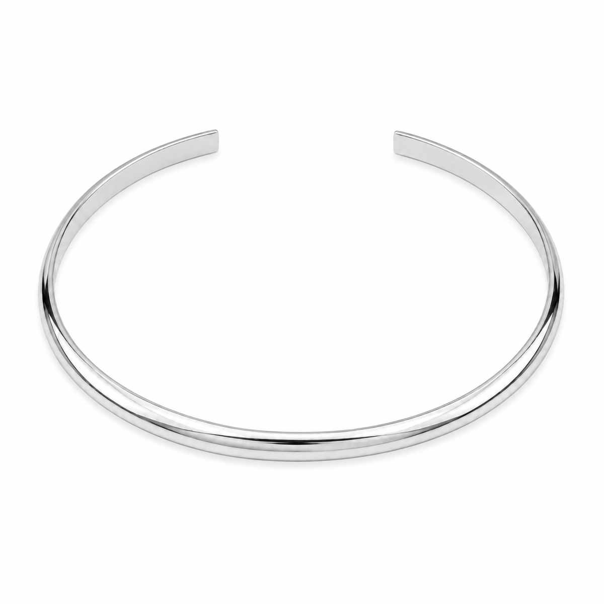 Choker Aro Liso 5,6MM Ródio Branco