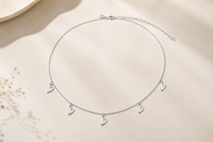 Choker Cartier Coração Esticado Ródio Branco