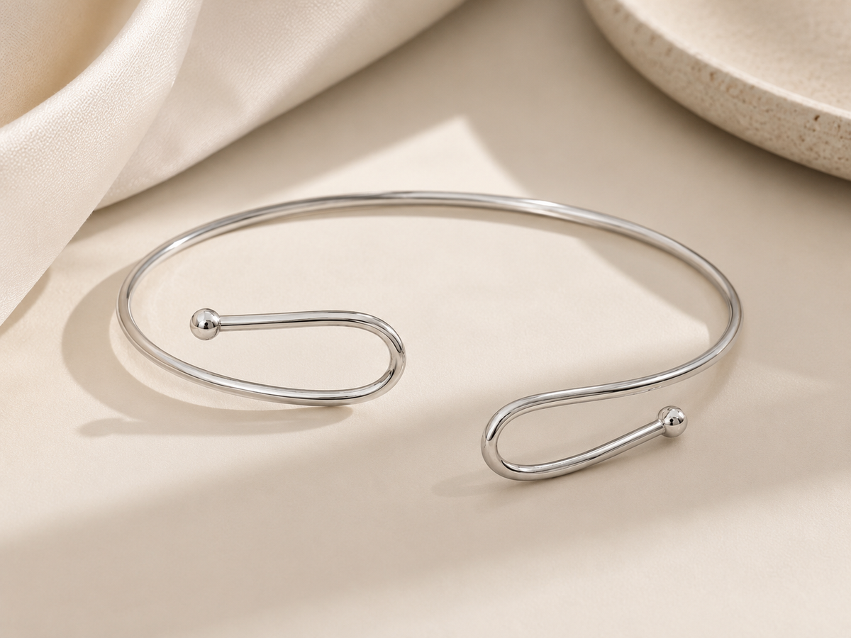 Choker Aro Entrelaçado Ródio Branco