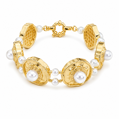 Pulseira Majestade Pérola Ouro 18k