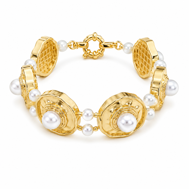 Pulseira Majestade Pérola Ouro 18k