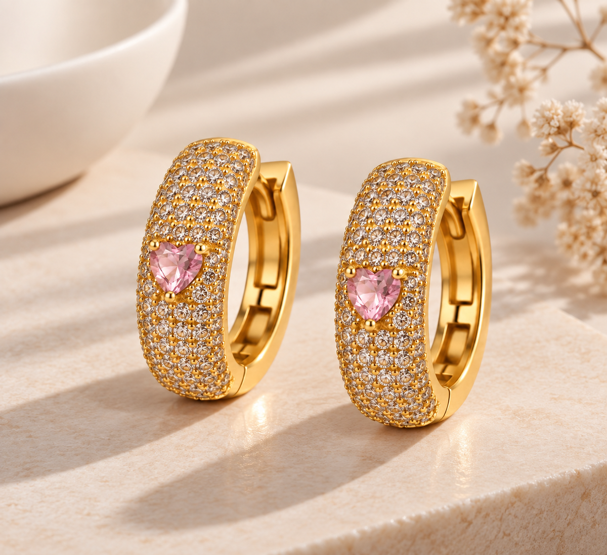 Scarlat SKU 15117 foto 2 | Brinco Argola Majesté Cravejada G Ouro 18k