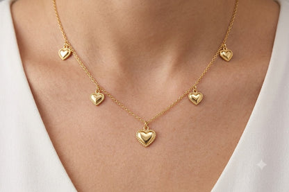 Choker Cartier Coração Chapinha Trabalhado Ouro 18k