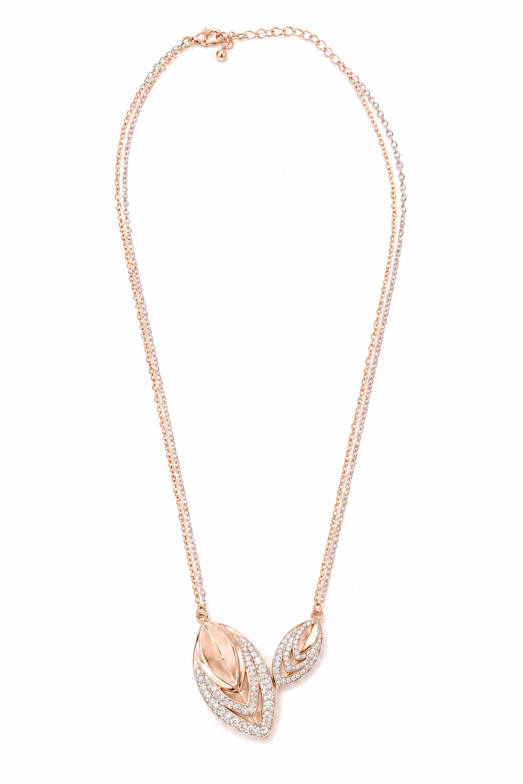 Colar Gota Cravejado Mix de Banho Rose