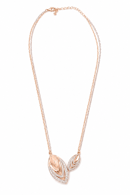 Colar Gota Cravejado Mix de Banho Rose