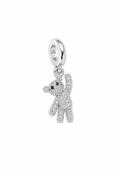 Pingente Ursinho Cravejado Ródio Branco