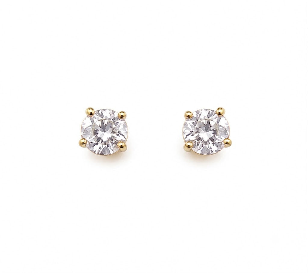 Brinco Ponto de Luz 4 Garras Zircônia Cristal