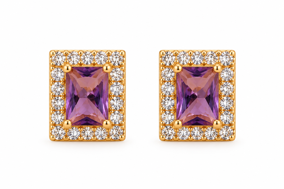 Scarlat SKU 15348 foto 1 | Brinco Diamond Tears Quadrado Ouro 18k