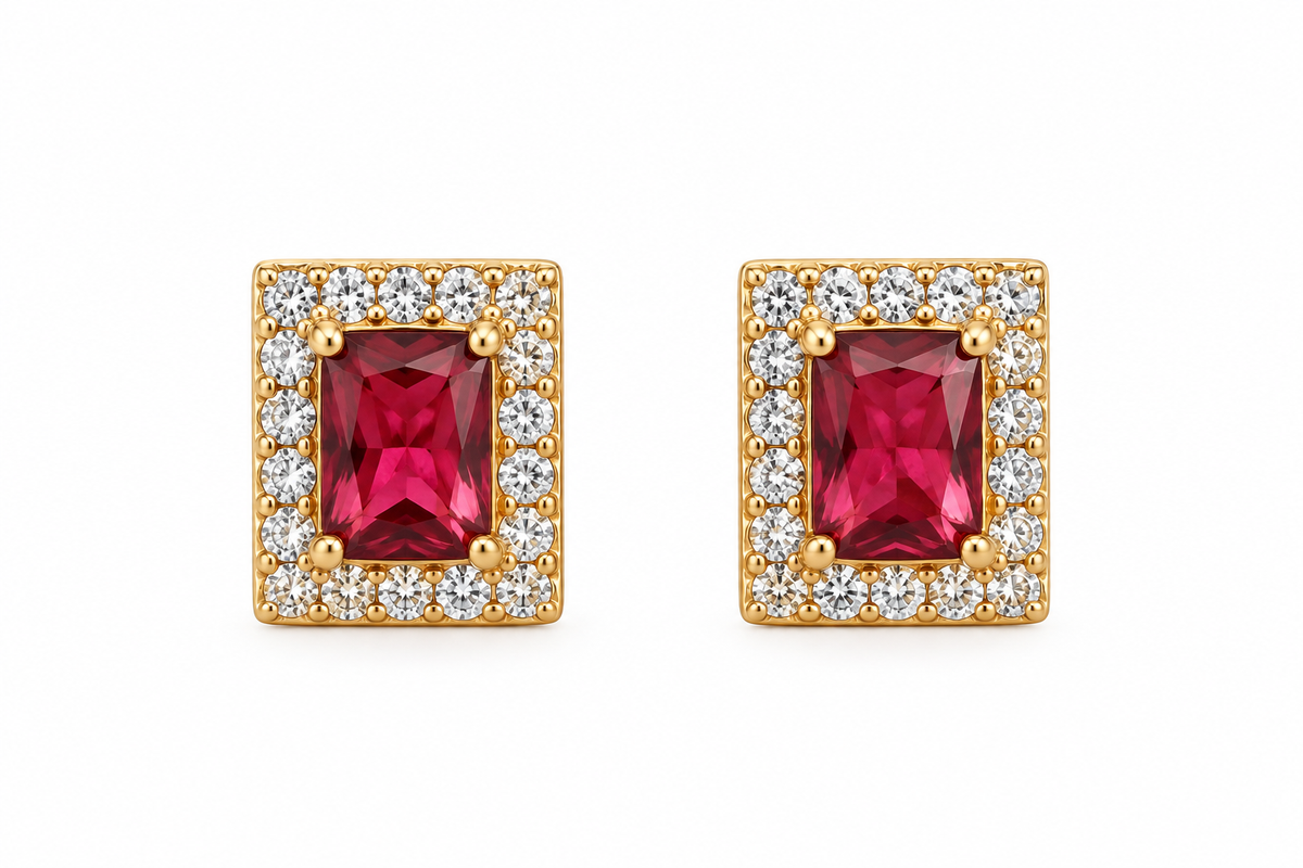 Brinco Diamond Tears Quadrado Ouro 18k