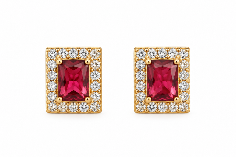 Brinco Diamond Tears Quadrado Ouro 18k
