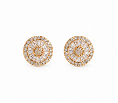 Brinco Pizza Zircônia Cristal P Ouro 18k
