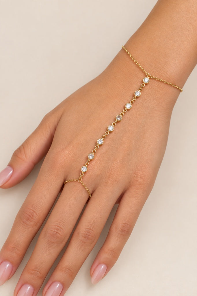 Pulseira HandChain Cravação Inglesa MontClair Ouro 18k