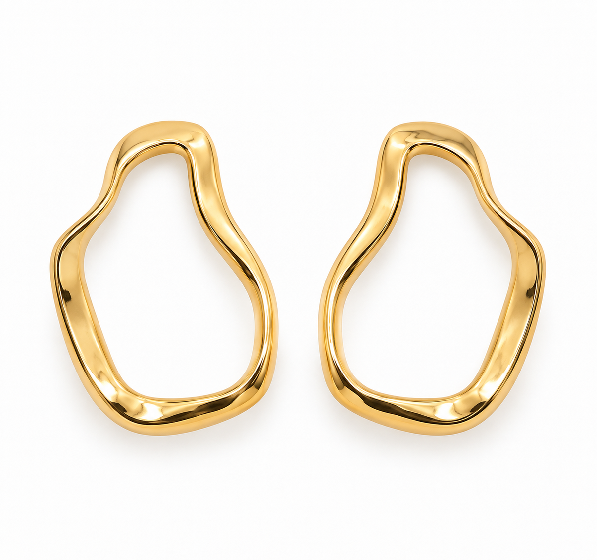 Brinco Geométrico Orgânico Ouro 18k