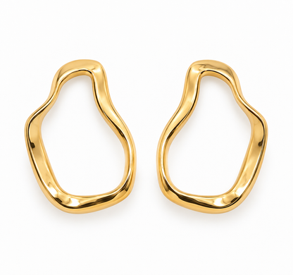 Brinco Geométrico Orgânico Ouro 18k