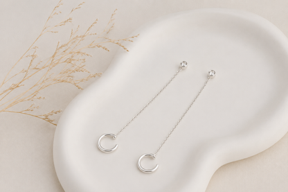 Brinco Corrente com Piercing Fake Prata 925