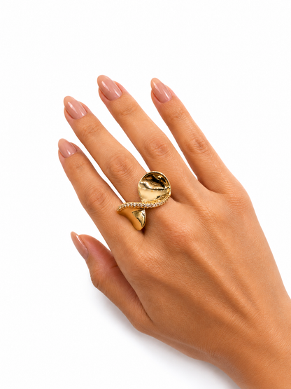 Anel Onda Luxury Rose
