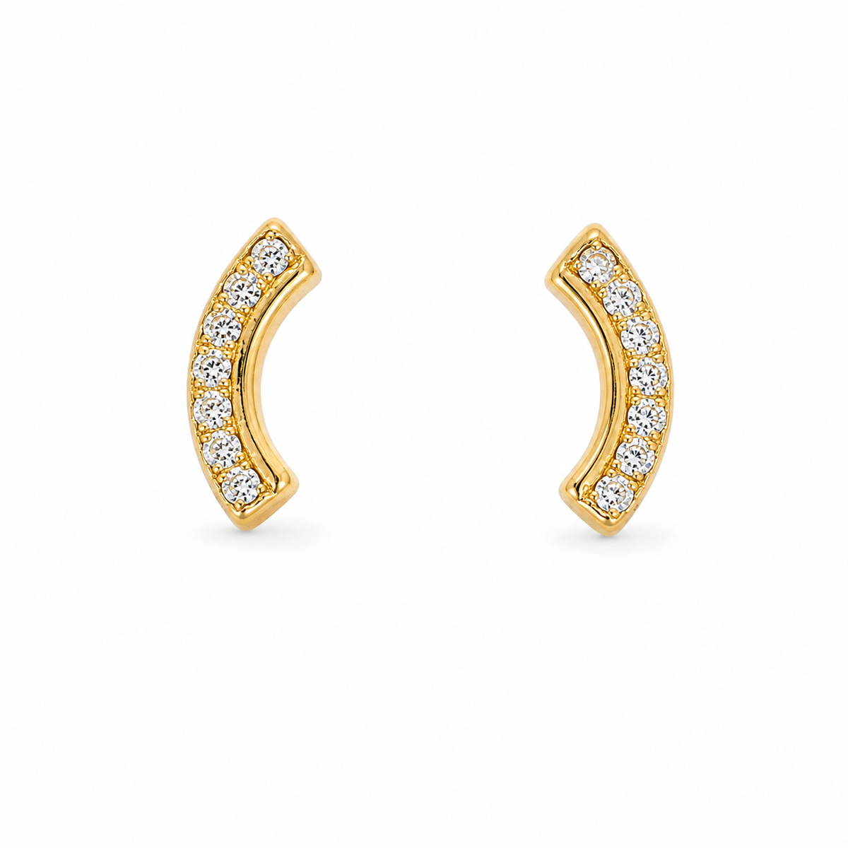 Brinco Ear Cuff Barrinha Cravejada MontClair Ouro 18k