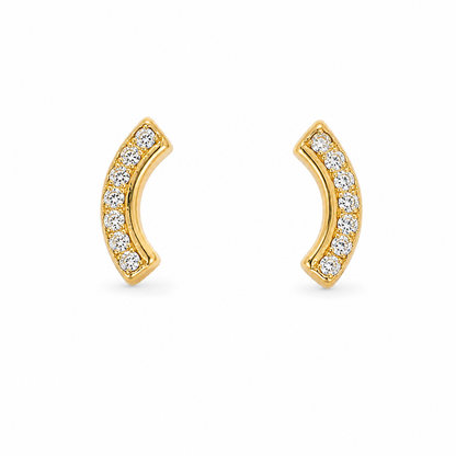 Brinco Ear Cuff Barrinha Cravejada MontClair Ouro 18k