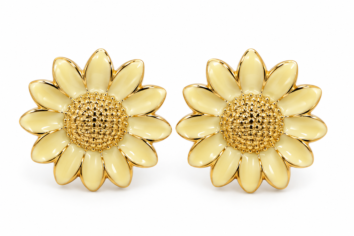 Scarlat SKU 15101 foto 1 | Brinco Flor Girassol Ouro 18k