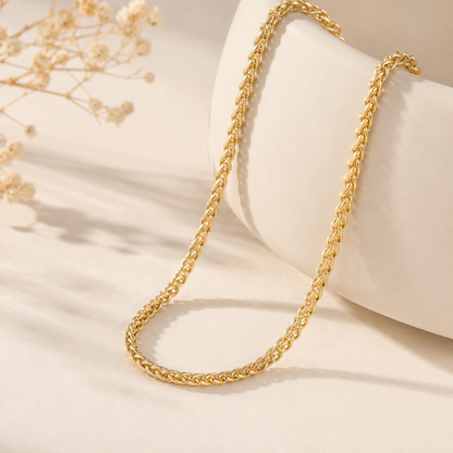Colar Trançado Bold Folheado em Ouro 18K