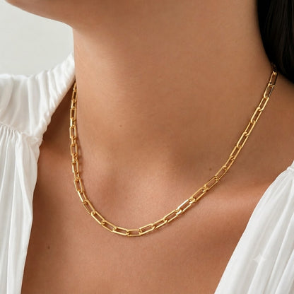 Choker Elo 1x1 Alongado Ouro 18k