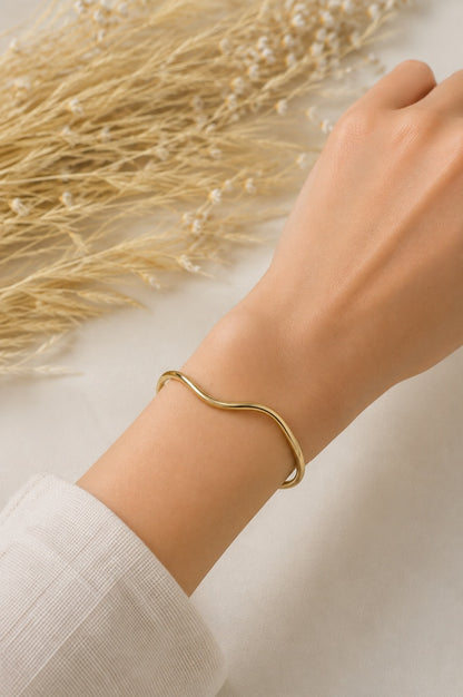 Bracelete 1mm Ondulado Ouro 18k