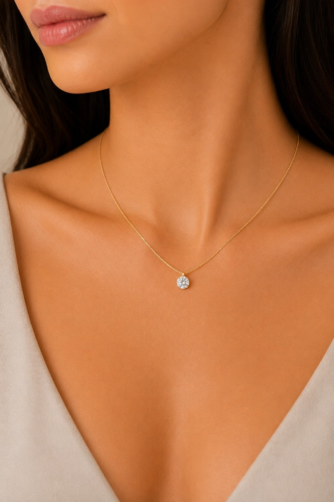 Colar Veneziana Ponto de Luz 6mm Zircônia Ouro 18k
