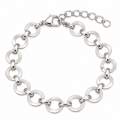 Pulseira Elo Redondo Ródio Branco