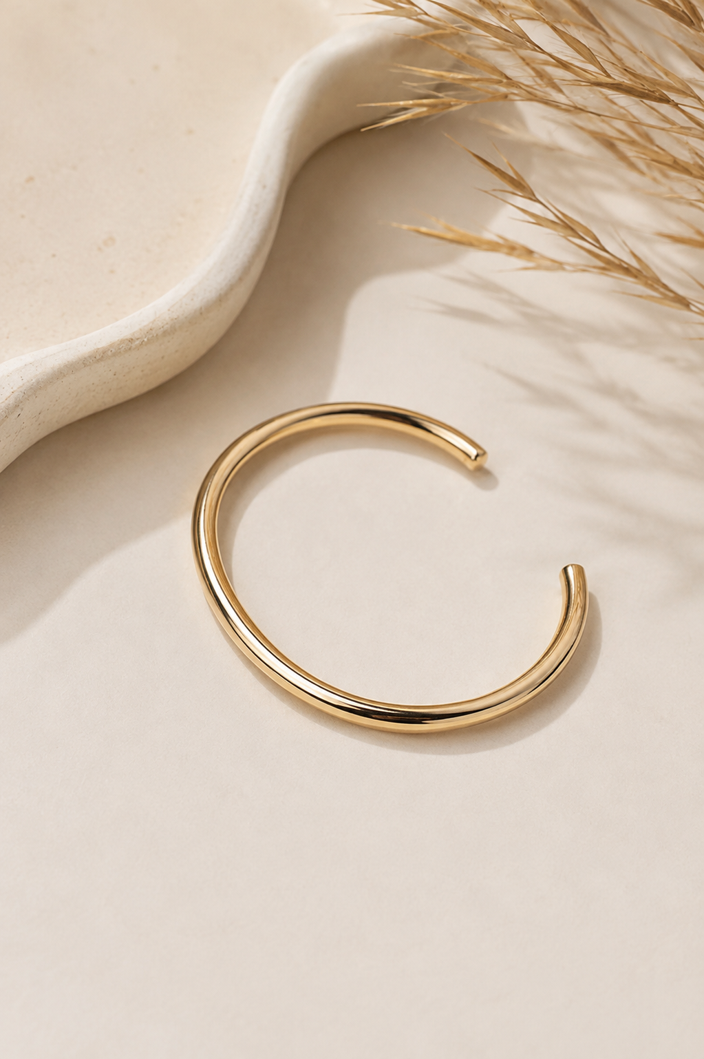Bracelete Liso 3mm Arredondado Ouro 18k