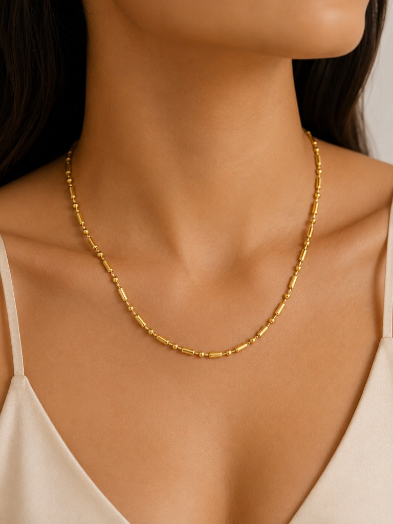 Choker Ponto e Vírgula Liso MontClair Ouro 18k
