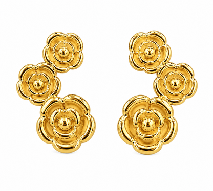 Brinco Nuance Flores Ouro 18k