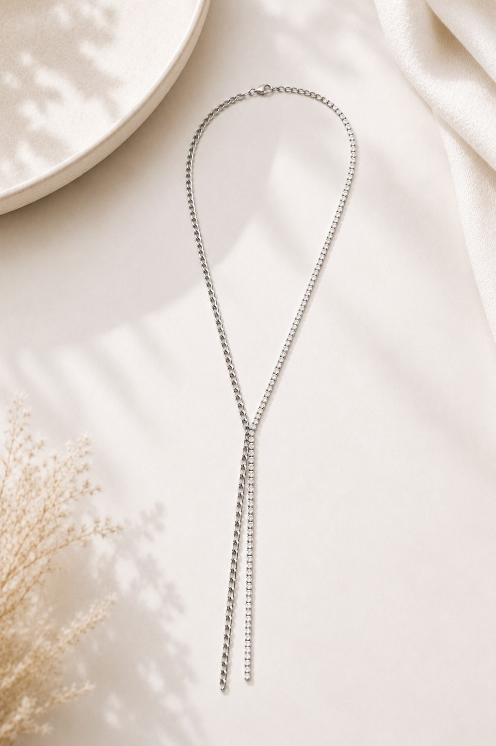 Gravata Cartier com Riviera Ródio Branco