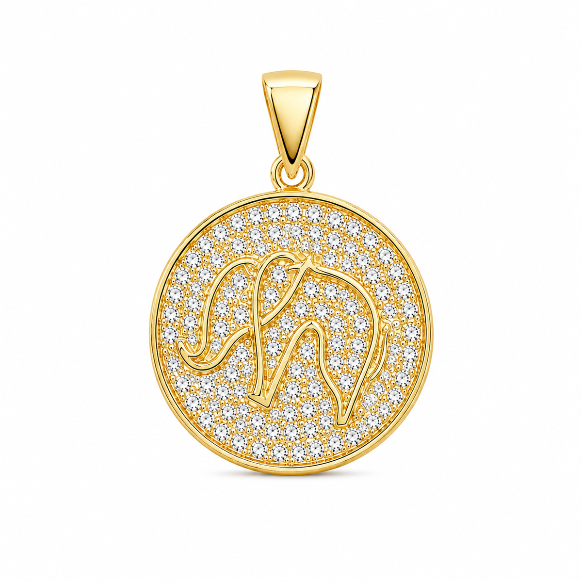 Pingente Elefante Cravejado Ouro 18k