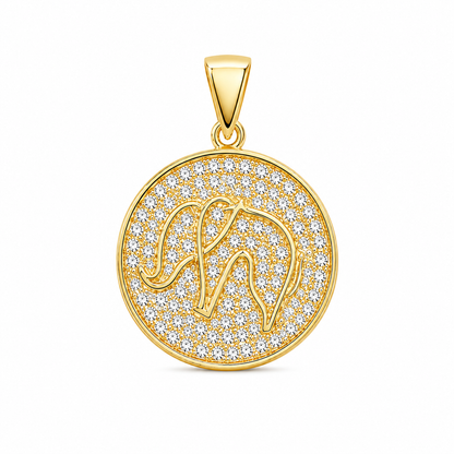 Pingente Elefante Cravejado Ouro 18k